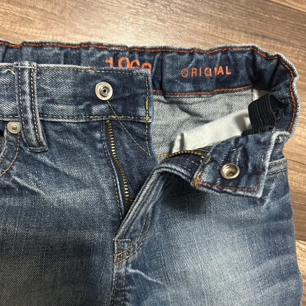 Baby Gap Kids Jeans 4 Years Blue Skull Embroidered Medium Wash Denim Streetwear